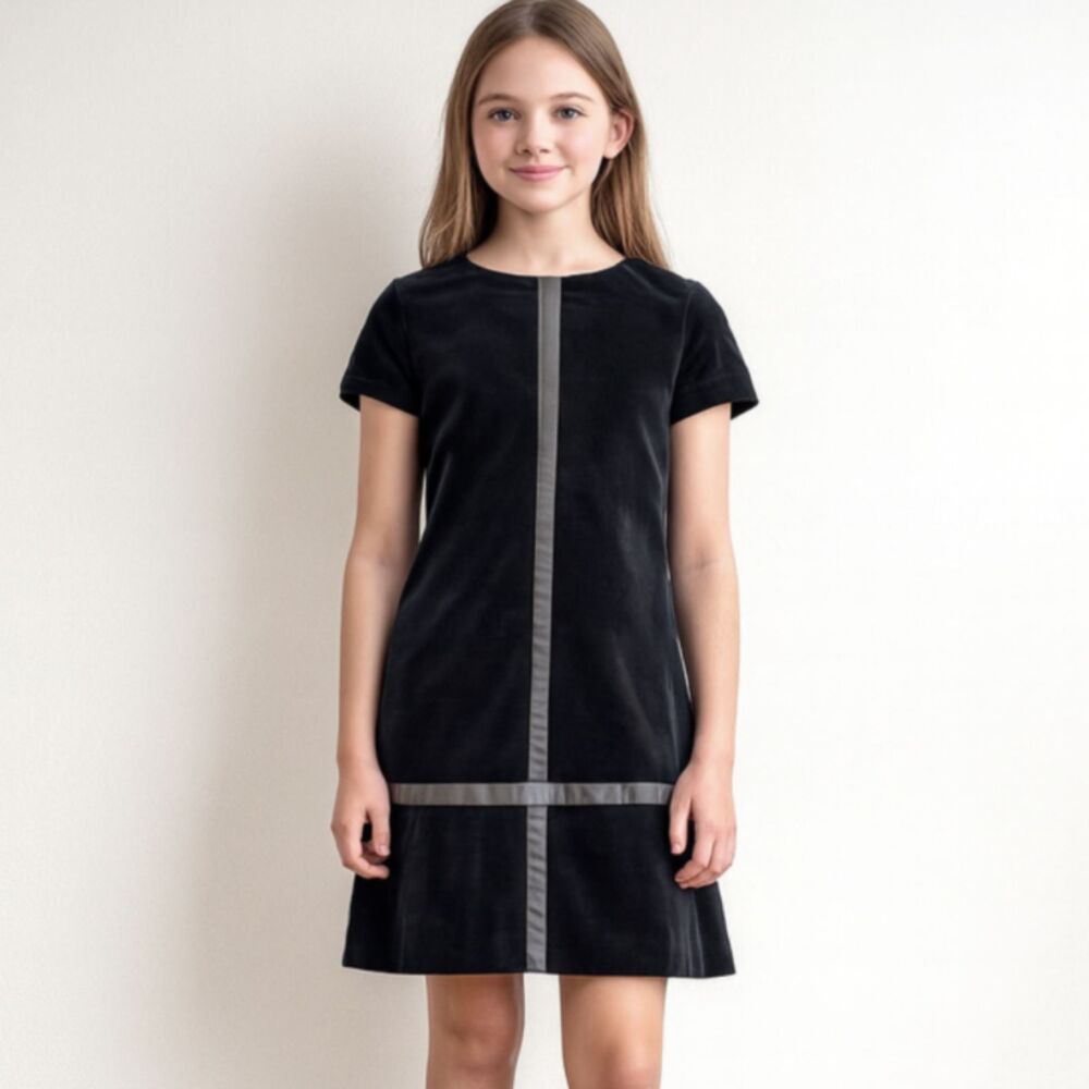 Florence Eiseman Girls Velvet Dress Size 12 Black Holiday Formal Designer